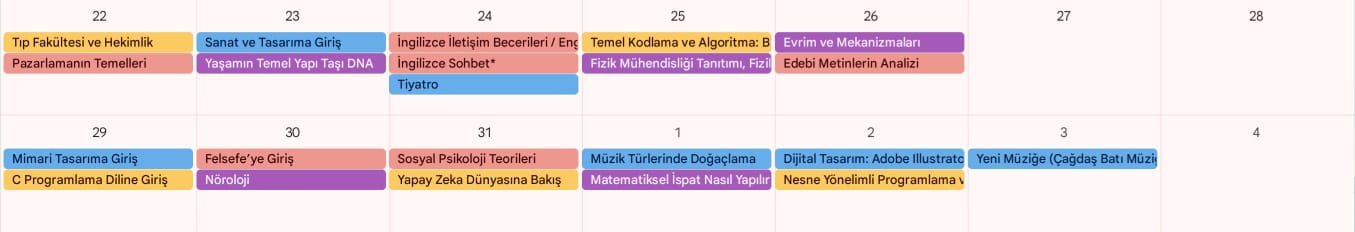 2024 Kış Kampı Takvim